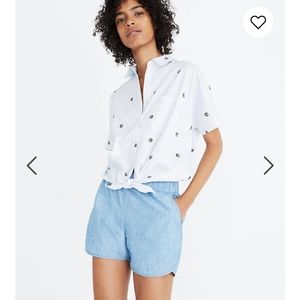 Madewell Slip on Chambray shorts size L